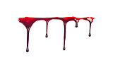 Dripping blood isolated on white