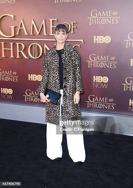 Actress Amanda Peet attends HBO's 'Game of Thrones' Season 5 Premiere at the San Francisco War Memorial Opera House on March 23, 2015 in San...