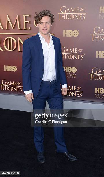 Actor Finn Jones attends HBO's 'Game of Thrones' Season 5 Premiere at the San Francisco War Memorial Opera House on March 23, 2015 in San Francisco,...
