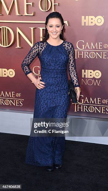 Actress Keisha Castle-Hughes attends HBO's 'Game of Thrones' Season 5 Premiere at the San Francisco War Memorial Opera House on March 23, 2015 in San...