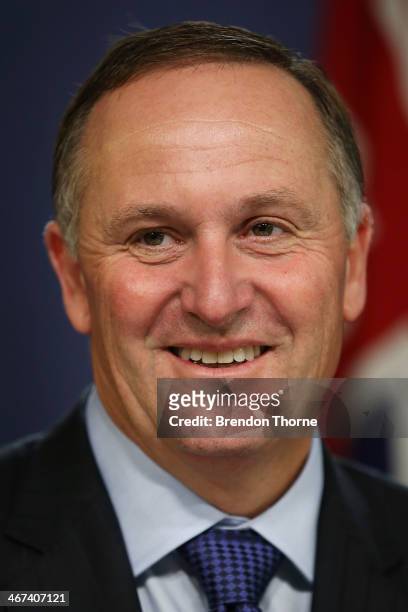 New Zealand Prime Minister, John Key speaks to media at the Commonwealth Parliamentary Offices during a joint press conference on February 7, 2014 in...