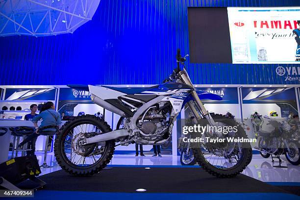 The Yamaha YZ250F is displayed at the 36th Bangkok International Motor Show at Impact Muang Thong Thani on March 24, 2015 in Bangkok, Thailand.