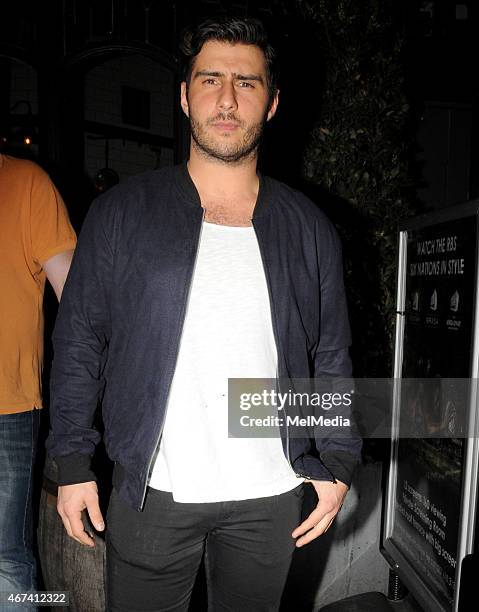 Alik Alfus celebrate's girlfriend Louise Thompson 's birthday with friends at Broadway House, March 20, 2015 in London, England.