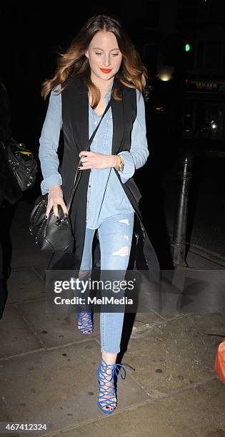 Rosie Fortsecue celebrate's Louise Thompson 's birthday at Broadway House, on March 20, 2015 in London, England.