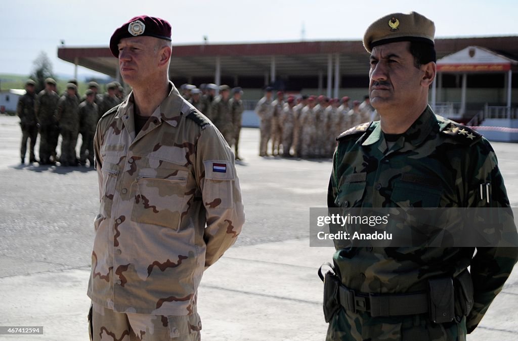 Foreign soldiers train Peshmerga in Bnaslava near Arbil