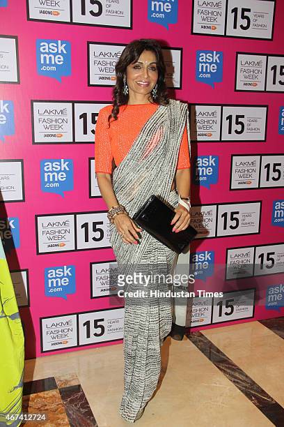 Queenie Singh at Lakme Fashion Week Summer/Resort 2015 on day 3 on March 20, 2015 in Mumbai, India.