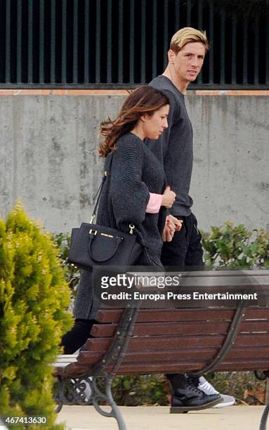 Fernando Torres and Olalla Dominguez are seen on March 20, 2015 in Madrid, Spain.