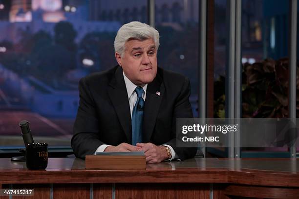 Episode 4610 -- Pictured: Host Jay Leno reminisces on his 22 year run as host of the Tonight Show on February 6, 2014 --