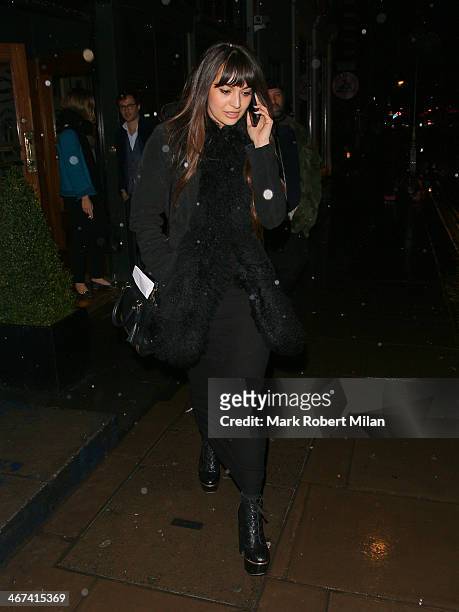 Zara Martin sighting at the Groucho club on February 6, 2014 in London, England.