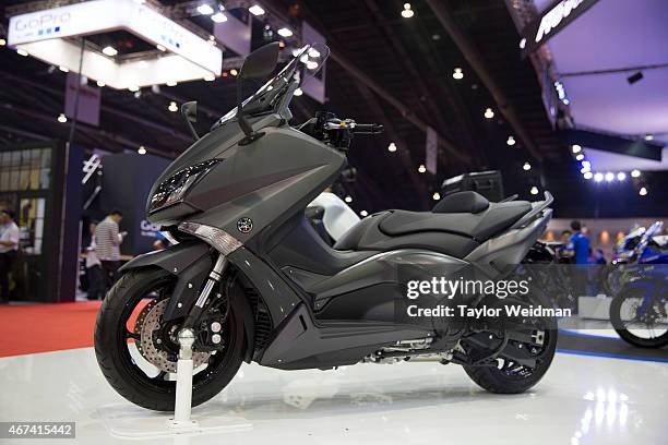 The Yamaha TMAX is displayed at the 36th Bangkok International Motor Show at Impact Muang Thong Thani on March 24, 2015 in Bangkok, Thailand.