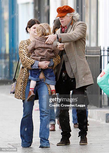 Pixie Geldof and Sir Bob Geldof is pictured showing his love towards his late daughter Peaches children as he spends the day in Primrose Hill with...