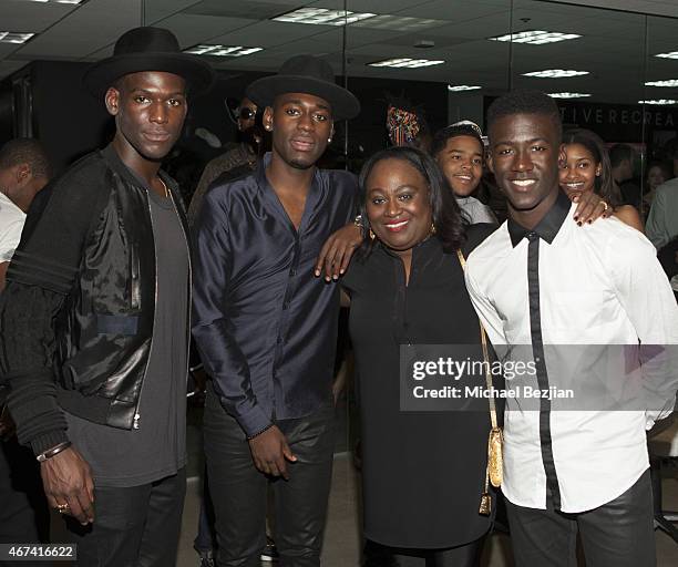 Actor Kwame Boateng, Justin Combs, actor Kwesi Boakye and actor Kofi Siriboe attend Kofi Siriboe's XXI Birthday And Charity Bash on March 22, 2015 in...