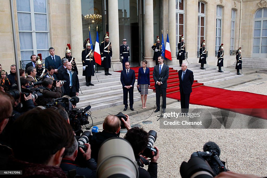 King Felipe Of Spain and Queen  Letizia Of Spain On Official Visit In France : Day 1