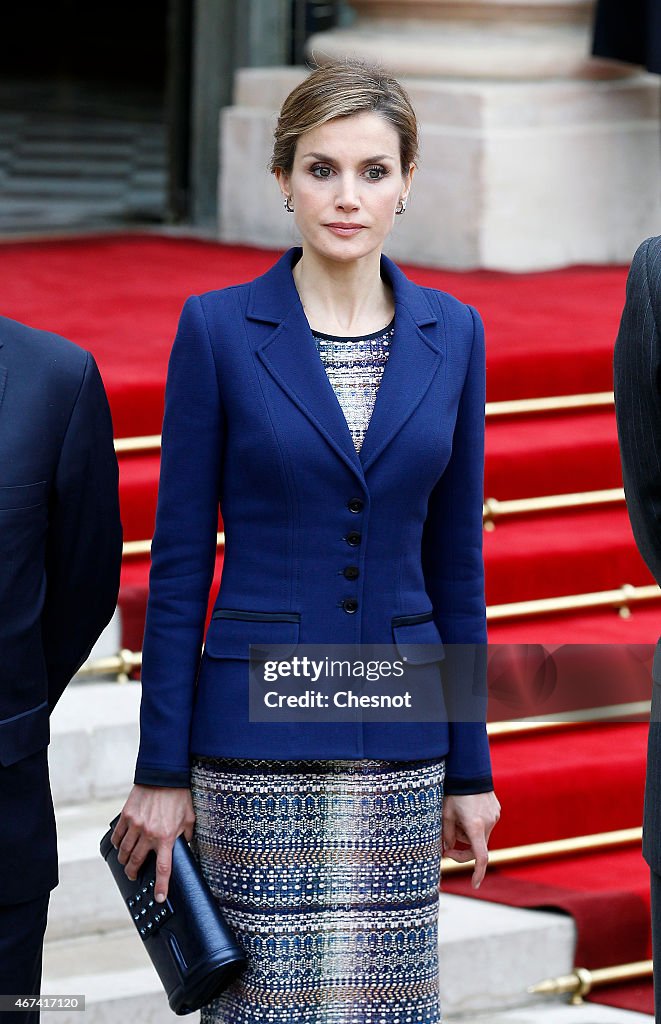 King Felipe Of Spain and Queen  Letizia Of Spain On Official Visit In France : Day 1