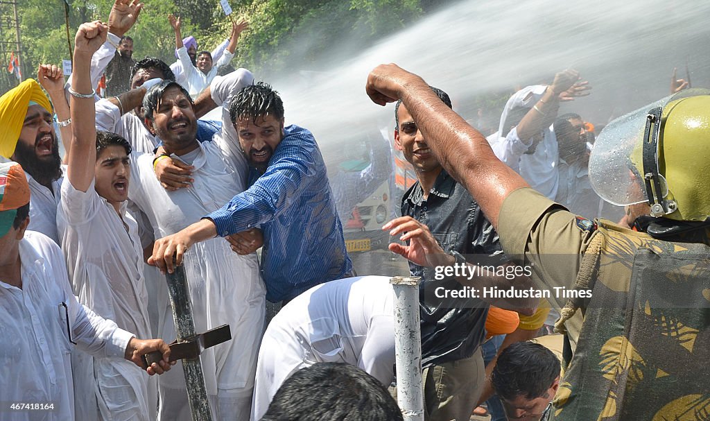 Congress Protest Against Land Bill In Chandigarh