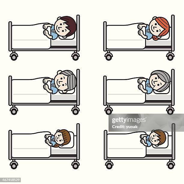 people at hospital bed - nursing assistant stock illustrations