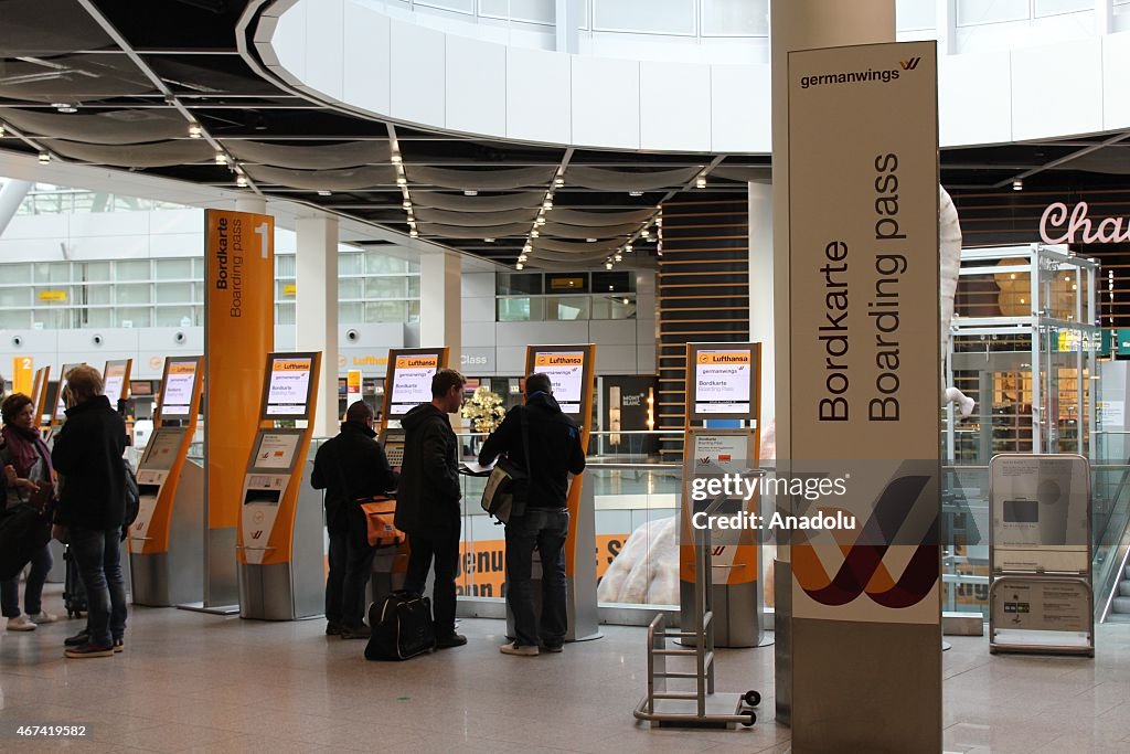 Relatives of passengers of Germanwings flight arrive at Duesseldorf Airport