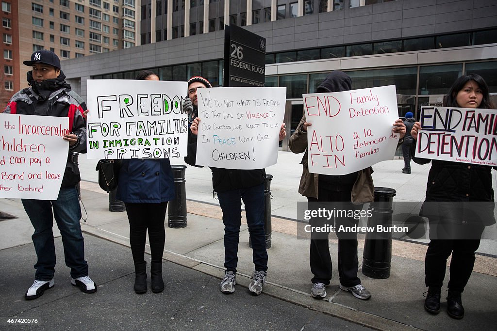 Immigration Activists Rally For Release Of Migrants From TX Detention Facility