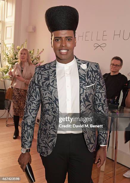 Prince Cassius attends as Rochelle Humes presents her SS15 collection for very.co.uk at The Portico Rooms, Somerset House on March 24, 2015 in...