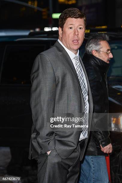 Comedian Jimmy Dunn leaves the "Late Show With David Letterman" taping at the Ed Sullivan Theater on February 6, 2014 in New York City.