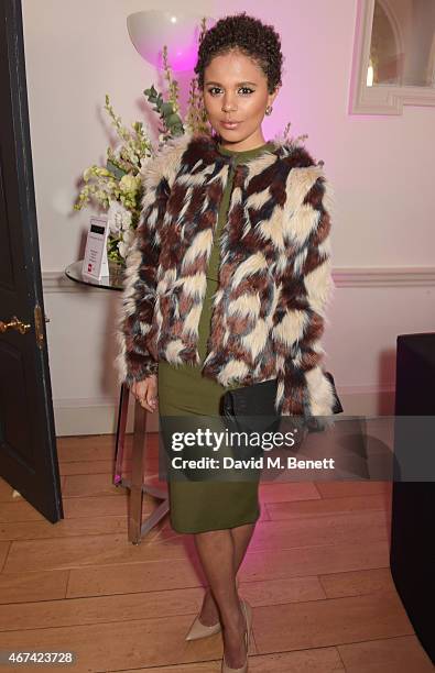 Jess Plummer attends as Rochelle Humes presents her SS15 collection for very.co.uk at The Portico Rooms, Somerset House on March 24, 2015 in London,...