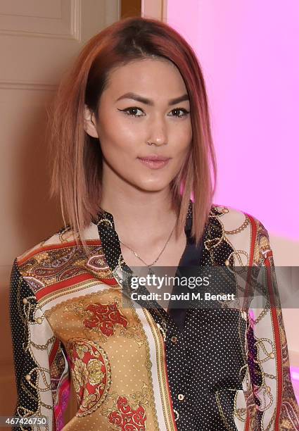 Asami Zdrenka attends as Rochelle Humes presents her SS15 collection for very.co.uk at The Portico Rooms, Somerset House on March 24, 2015 in London,...