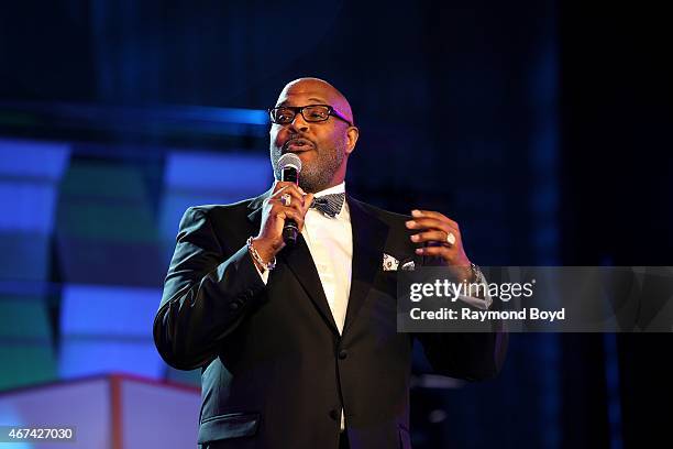 Pastor, Preacher, Singer, Composer and Musician Marvin Winans speaks after receiving the "Lifetime Achievement Award - Founder's Edition" during the...