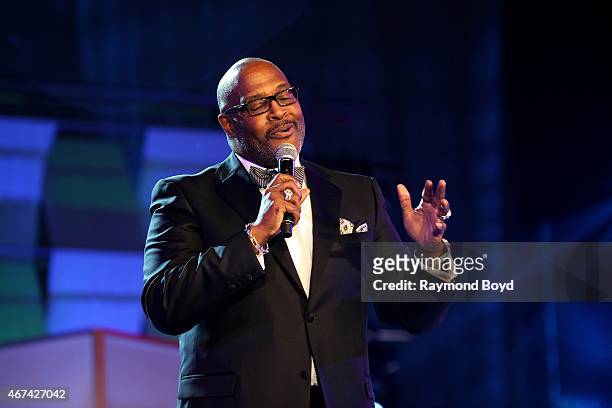 Pastor, Preacher, Singer, Composer and Musician Marvin Winans speaks after receiving the "Lifetime Achievement Award - Founder's Edition" during the...