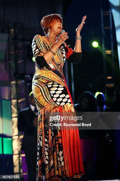 Singer Dorinda Clark-Cole performs during the Allstate Gospel SuperFest 2015 at House Of Hope Arena on MARCH 21, 2015 in Chicago, Illinois.