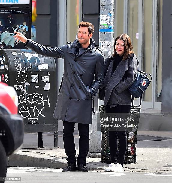 Dylan McDermott and Colette Rose McDermott are seen in the West Village on March 24, 2015 in New York City.