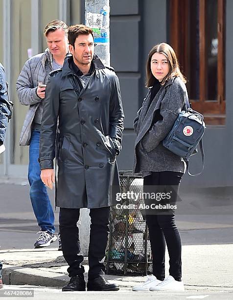 Dylan McDermott and Colette Rose McDermott are seen in the West Village on March 24, 2015 in New York City.