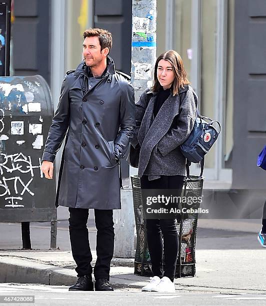 Dylan McDermott and Colette Rose McDermott are seen in the West Village on March 24, 2015 in New York City.