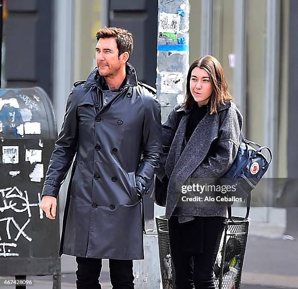Dylan McDermott and Colette Rose McDermott are seen in the West Village on March 24, 2015 in New York City.