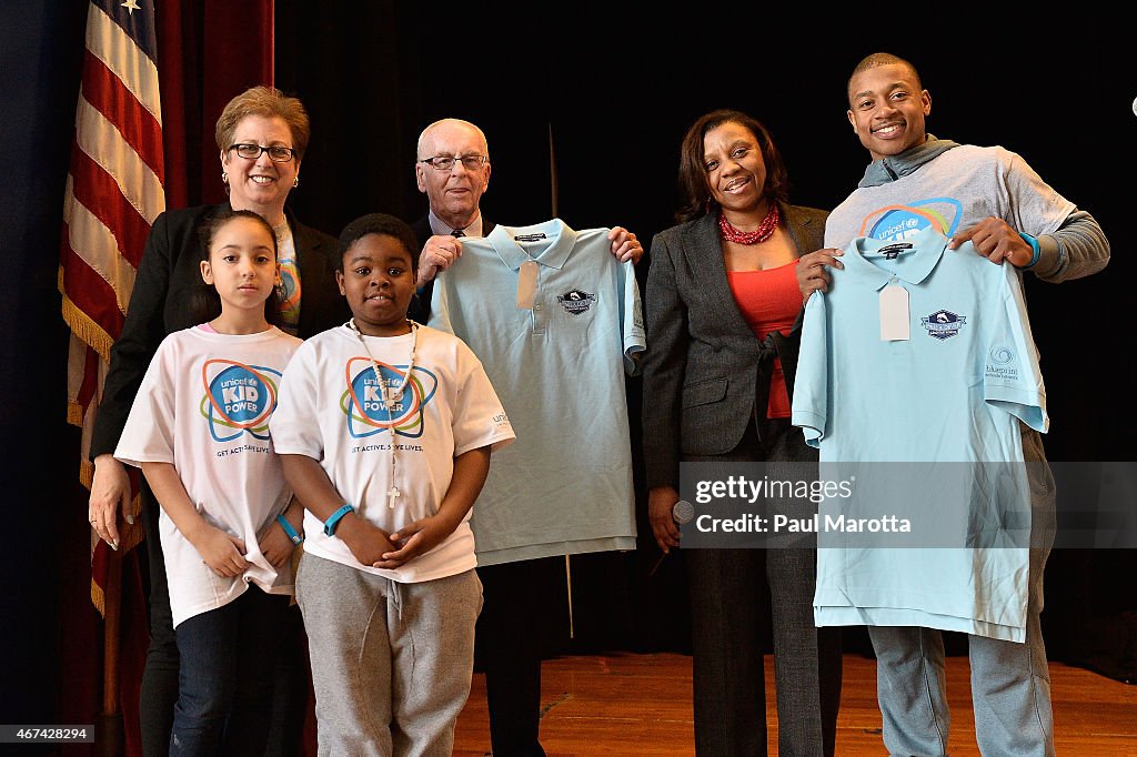UNICEF Kid Power Kicks Off In Boston With Boston Celtics Guard Isaiah Thomas