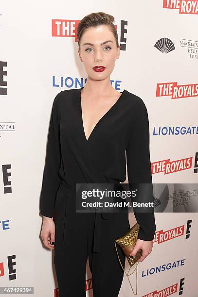 Poppy Corby-Tuech attends the 'The Royals' UK premiere party at the Mandarin Oriental Hyde Park on March 24, 2015 in London, England. 'The Royals'...