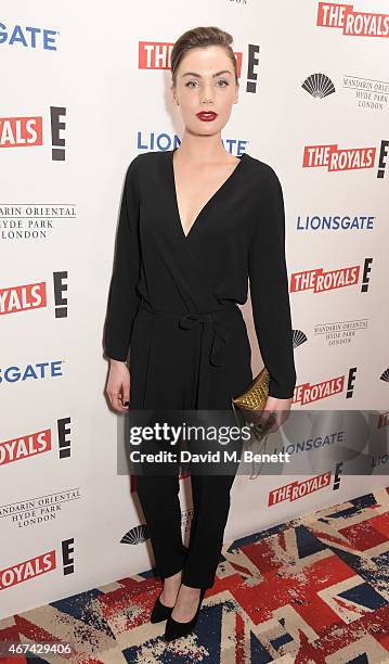 Poppy Corby-Tuech attends the 'The Royals' UK premiere party at the Mandarin Oriental Hyde Park on March 24, 2015 in London, England. 'The Royals'...