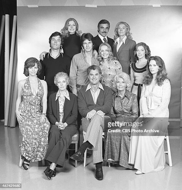Cast members, back row, from left to right, Lee Crawford , Donnelly Rhodes and Jeanne Cooper . Middle row, James Houghton , William Greg Espy , Trish...