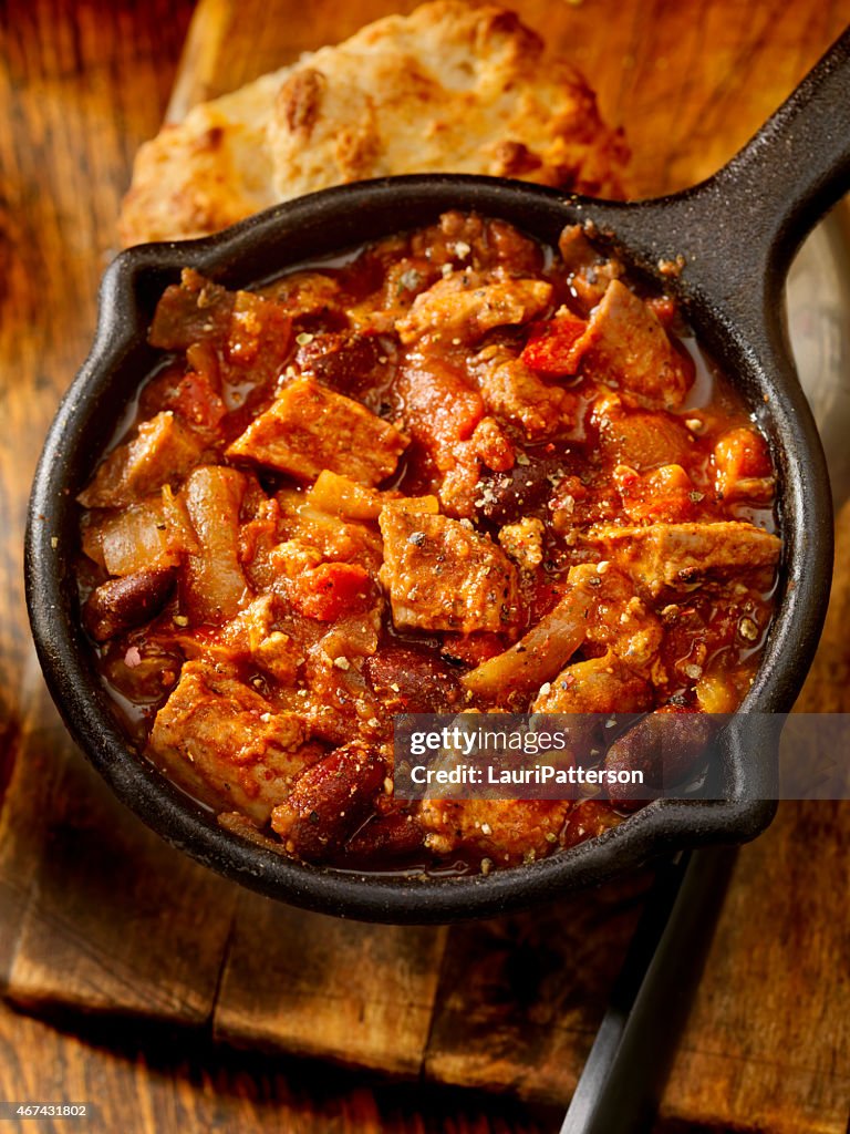 Bife vermelho Feijões com Chili