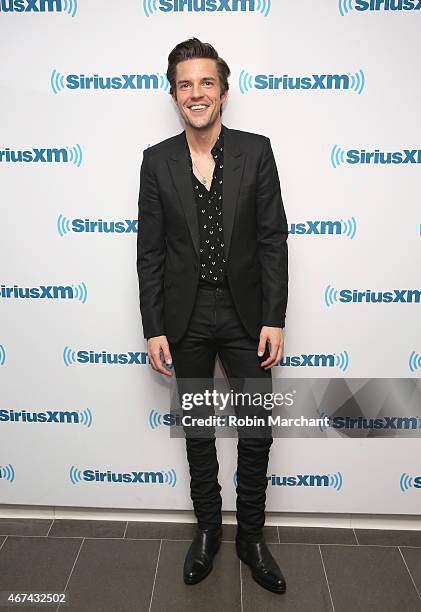 Brandon Flowers visits SiriusXM's Alt Nation channel at SiriusXM Studios on March 24, 2015 in New York City.