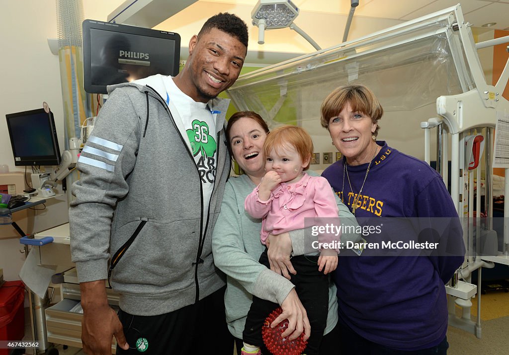 Boston Celtic Marcus Smart Surprises Patients At Boston Children's Hospital