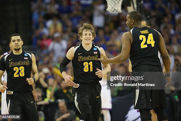 Ron Baker of the Wichita State Shockers during the third round of the 2015 NCAA Men's Basketball Tournament at CenturyLink Center on March 22, 2015...