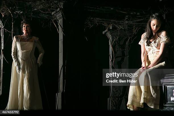 Actress Chita Rivera and Michelle Veintimilla performs in "The Visit" at The Lyceum Theater on March 24, 2015 in New York City.