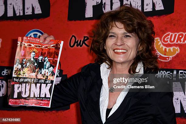 Gabrielle Scharnitzky attends the premiere of the film 'Tod den Hippies - Es lebe der Punk!' at UCI Kinowelt on March 24, 2015 in Berlin, Germany.