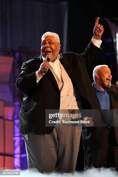 Singer Rance Allen from The Rance Allen Group performs during the Allstate Gospel SuperFest 2015 at House Of Hope Arena on March 21, 2015 in Chicago,...