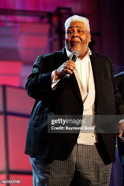 Singer Rance Allen from The Rance Allen Group performs during the Allstate Gospel SuperFest 2015 at House Of Hope Arena on March 21, 2015 in Chicago,...