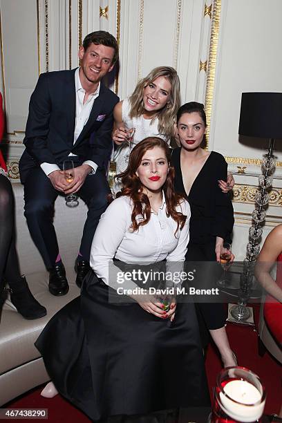 William Moseley, Sophie Colquhoun, Poppy Corby-Tuech and Lydia Rose Bewley attend the 'The Royals' UK premiere party at the Mandarin Oriental Hyde...