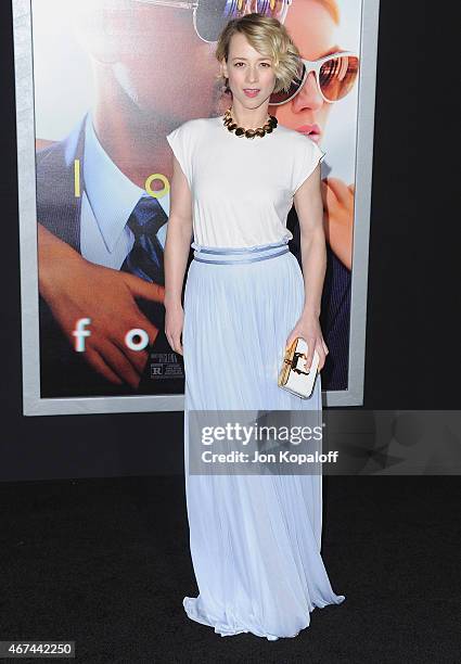 Actress Karine Vanasse arrives at the Los Angeles Premiere "Focus" at TCL Chinese Theatre on February 24, 2015 in Hollywood, California.