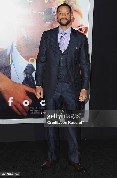 Actor Will Smith arrives at the Los Angeles Premiere "Focus" at TCL Chinese Theatre on February 24, 2015 in Hollywood, California.