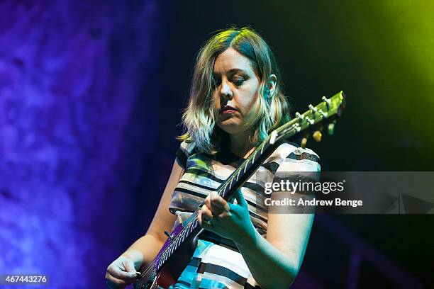 Corin Tucker of Sleater-Kinney performs on stage at Albert Hall on March 24, 2015 in Manchester, United Kingdom.