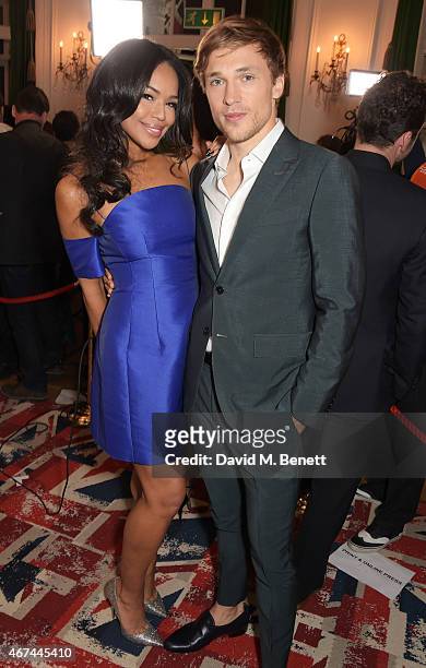 William Moseley and Sarah-Jane Crawford attend the 'The Royals' UK premiere party at the Mandarin Oriental Hyde Park on March 24, 2015 in London,...